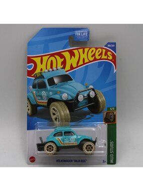 Hot Wheels Volkswagen Baja Bug VW Beetle Light Blue Mud Studs 5/5 160/250